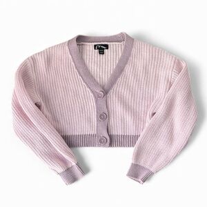 Art Class Girls Purple Cropped Knitted Cardigan Size S (6/6X)